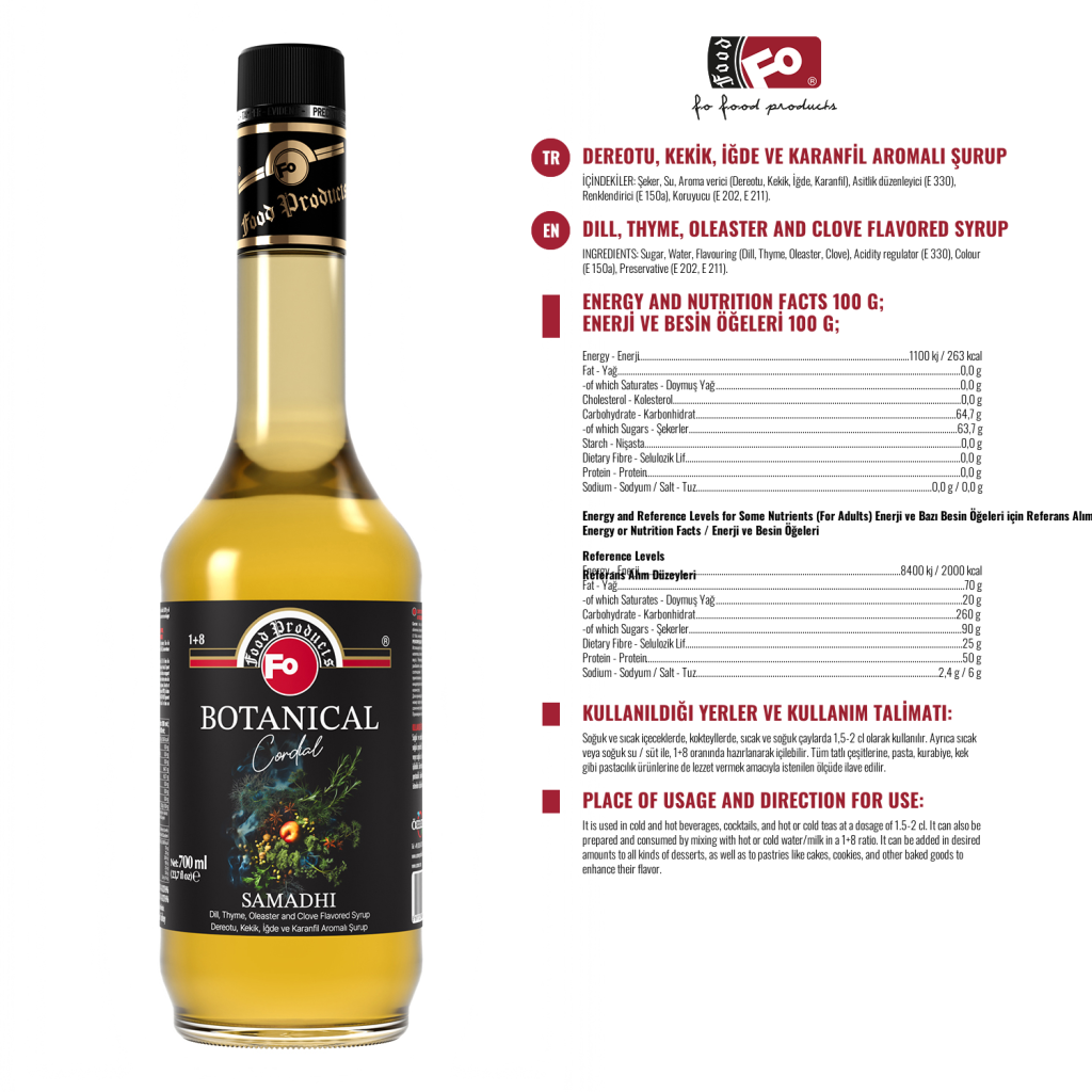 Samadhi Aromalı Şurup 700ml | ÖZMER A.Ş.