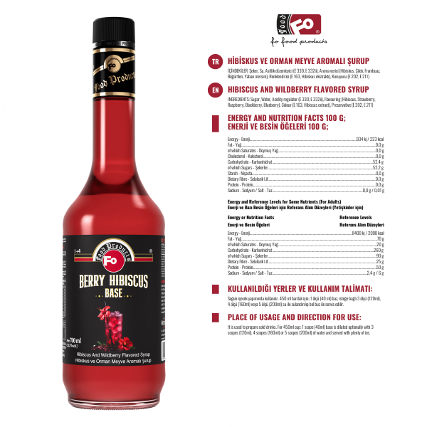 Hibiskus ve Orman Meyvesi Baz 700ml | ÖZMER A.Ş.