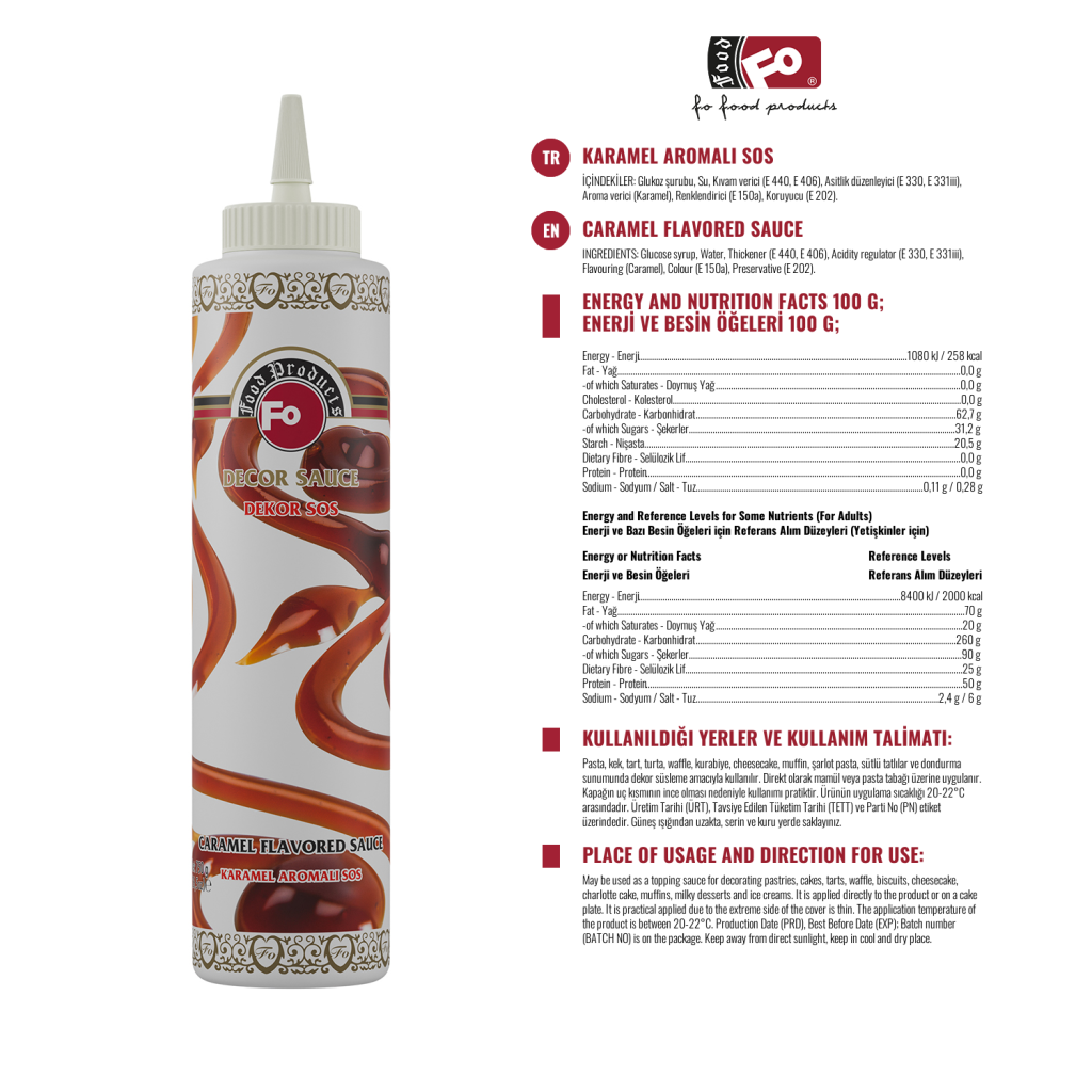 Özmer | Caramel Flavored Decor Topping Sauce 750g