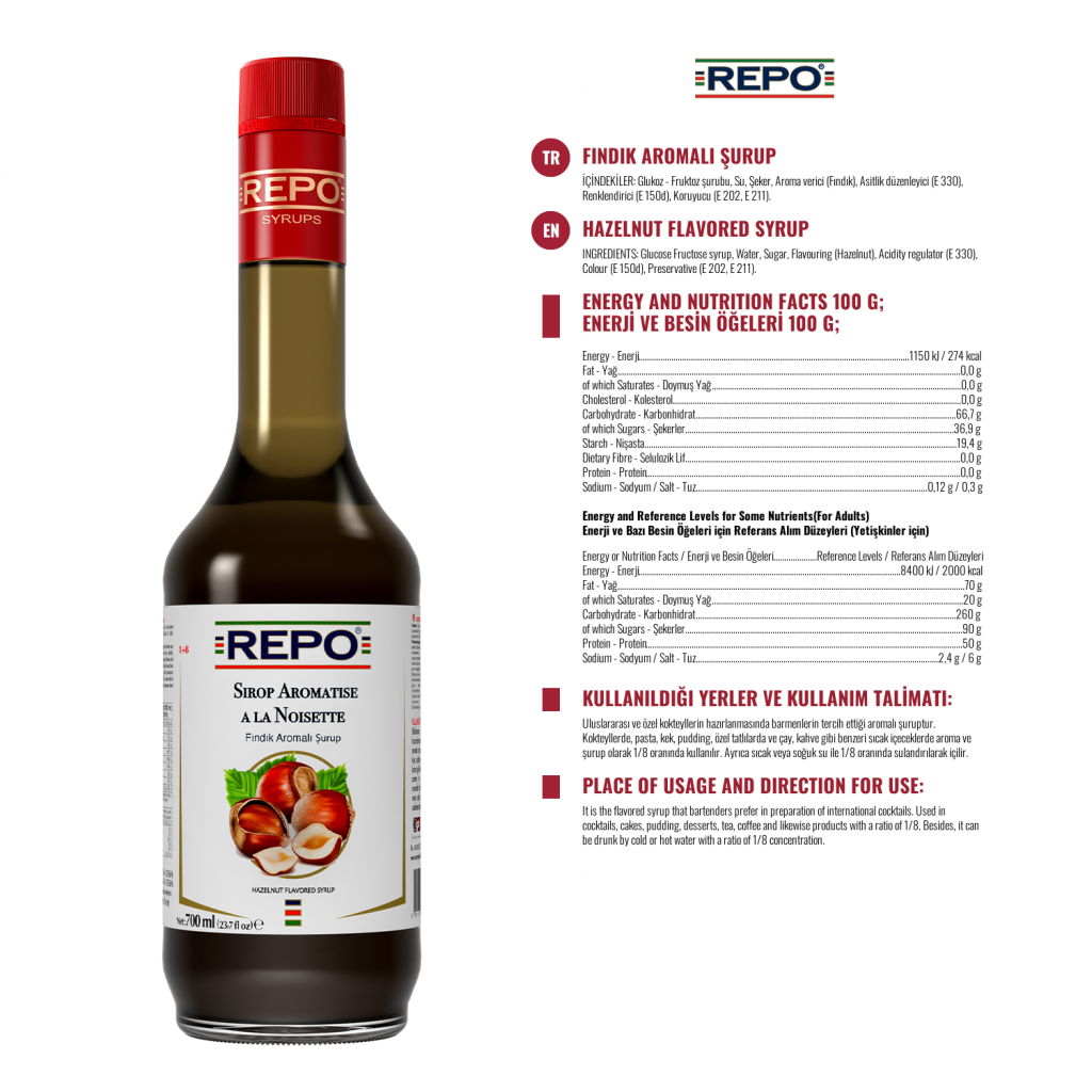 Özmer | Sirop cocktail saveur noisette 700ml