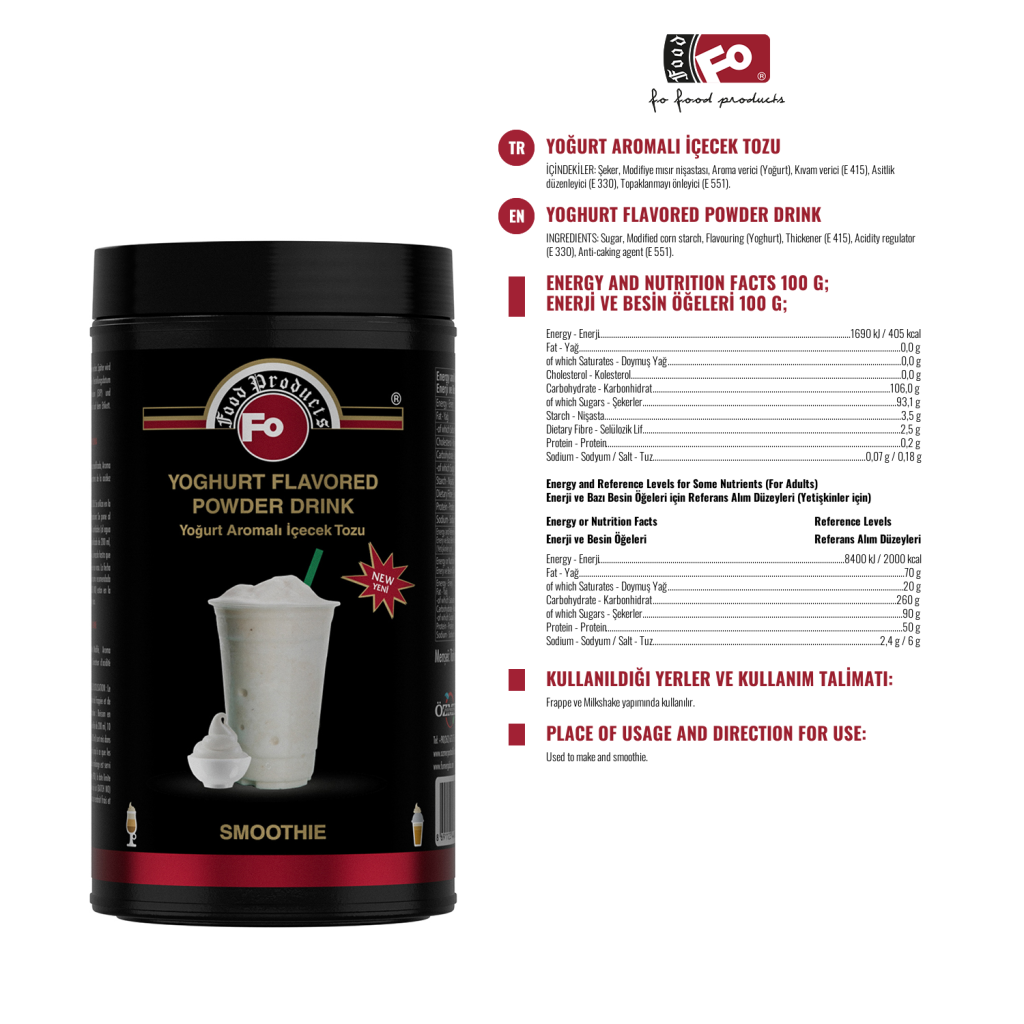 Özmer | Yoğurt Aromalı İçecek Tozu 1kg - Milkshake-Smoothie