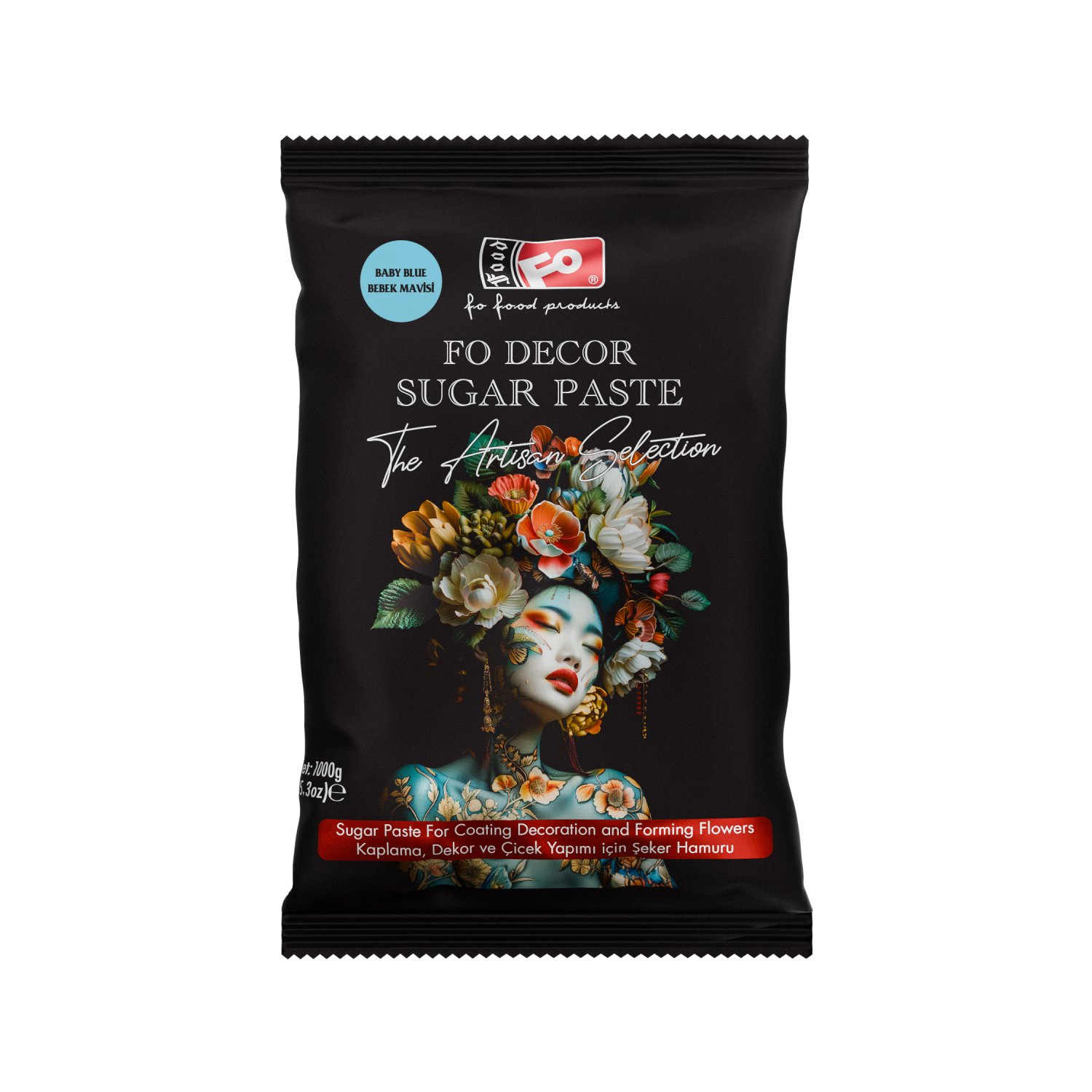 Özmer | FO - Baby Blue Sugar Paste for Coating, Decoration and Forming Flowers 1Kg