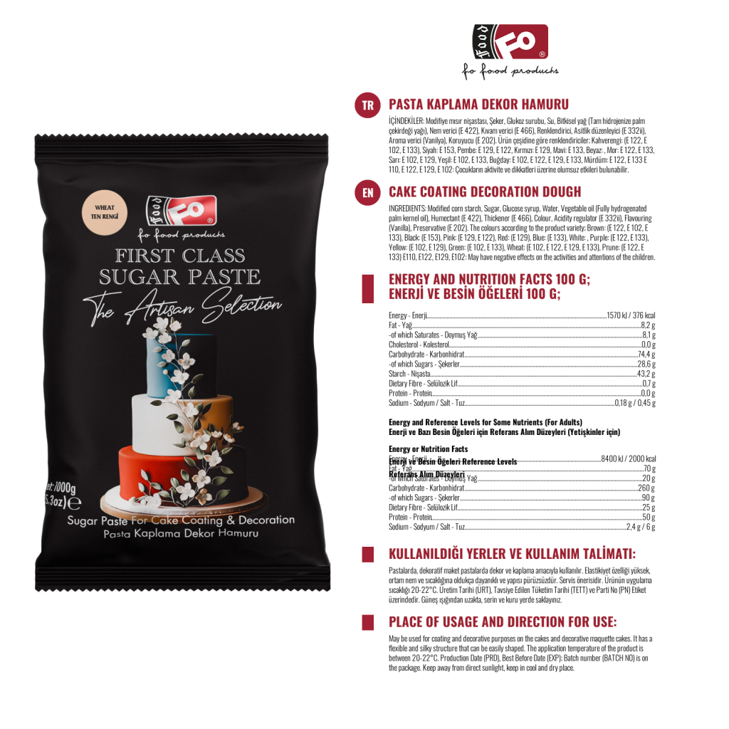 Özmer | Tenrengi First Class Kaplama Dekor Şeker Hamuru 1kg