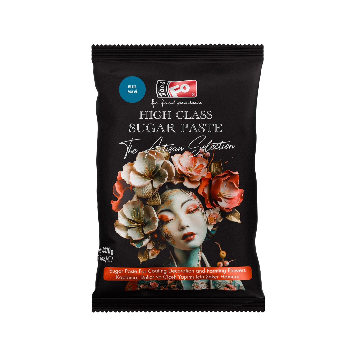 Özmer | Pastry - Pasta de Azúcar Azul de Alta Calidad para Recubrir, Decorar y Formar Flores 1 kg