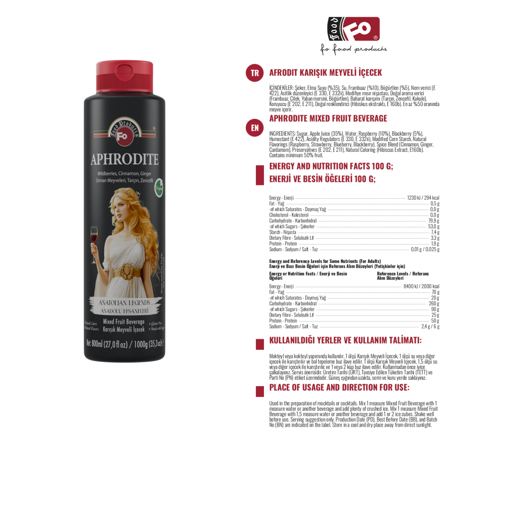 Özmer | Boisson aux Fruits Mixtes – APHRODITE 800 ml