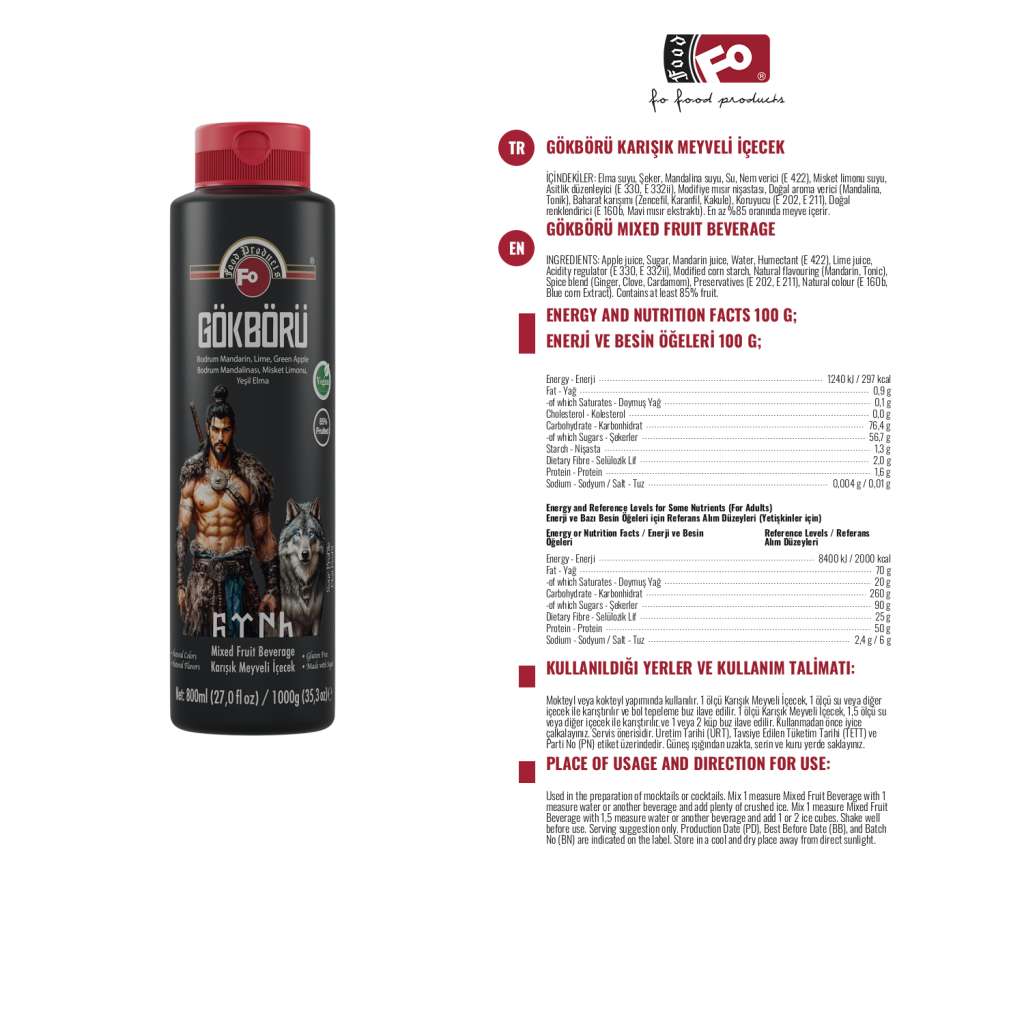 Özmer | Karışık Meyveli İçecek – GÖKBÖRÜ 800 ML