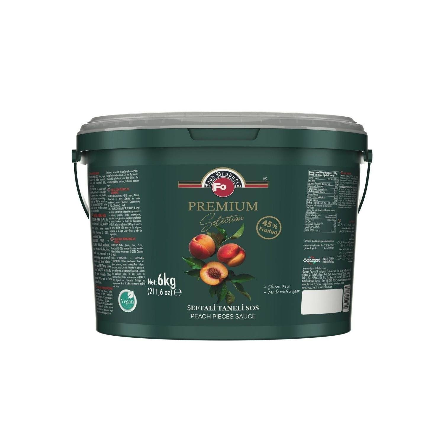 Özmer | FO - FO Premium Selection Sauce aux Morceaux de Pêche 6 kg