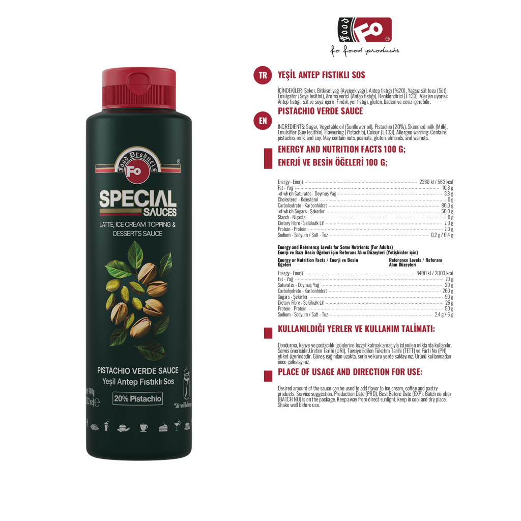 Özmer | Antep Fıstıklı Special Sos 940g